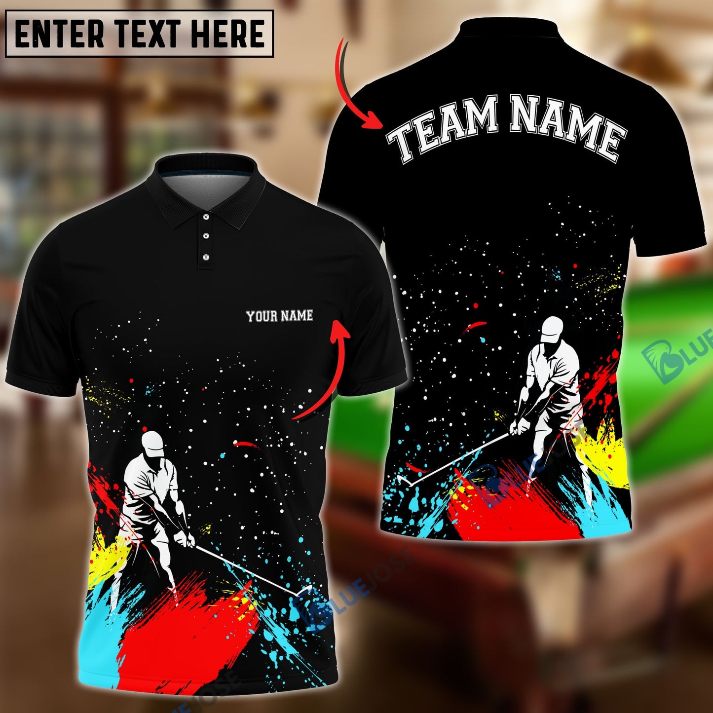 Frenzidea Golf Red Black Customized Name, Team Name 3D Shirts
