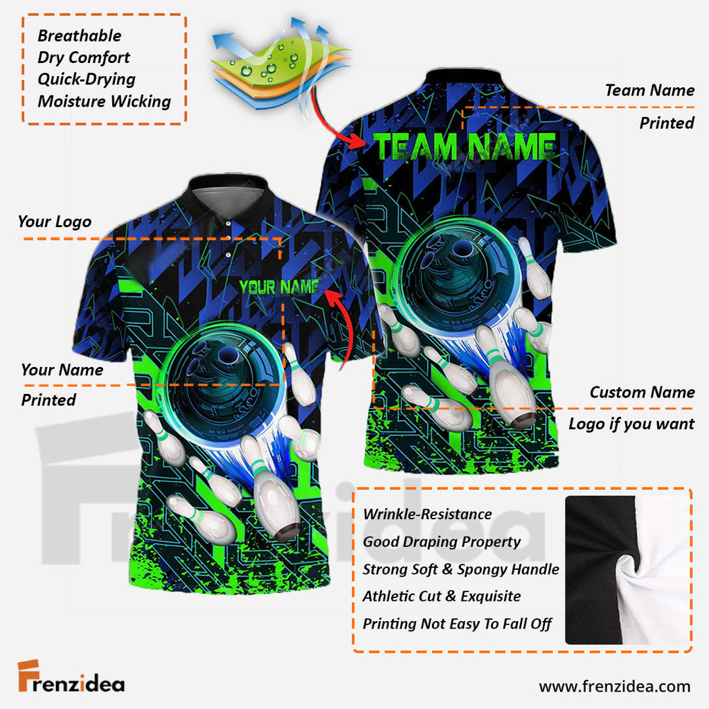 Frenzidea Bowling And Pins Supersonic Speed Customized Name 3D Shirt (4 Colors)