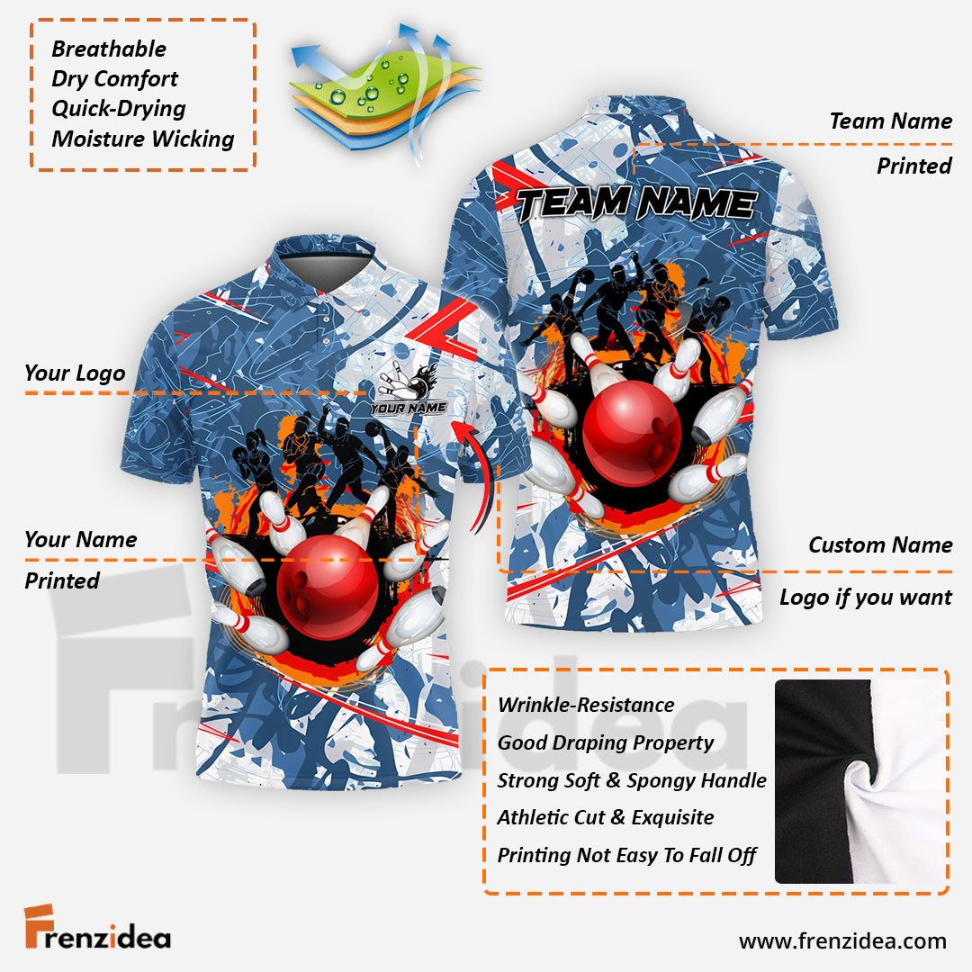 Frenzidea Bowling And Pins Around The World Customized Name 3D Shirt (4 Colors)
