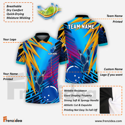 Frenzidea Bowling And Pins Ice Break Customized Name 3D Shirt