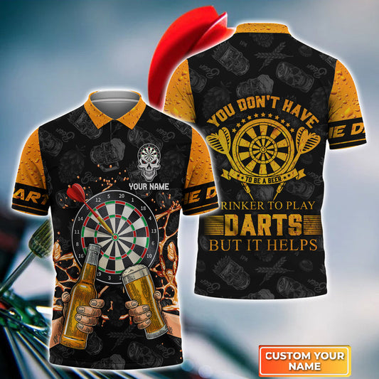 Frenzidea Have To Be A Beer Drinker To Play Darts Personalized Name 3D Shirt