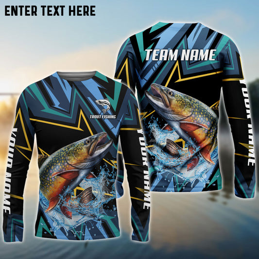 Frenzidea Trout Fishing Lightning Pattern Sport Custom Name & Team Name 3D Shirts