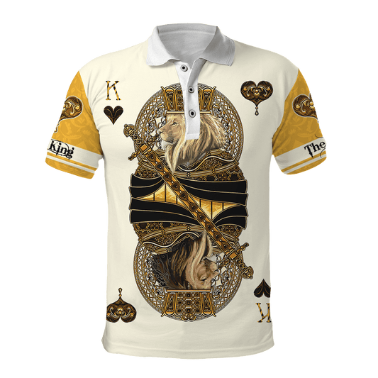 Frenzidea Yellow Alpha King Heart Lion Polo Shirt