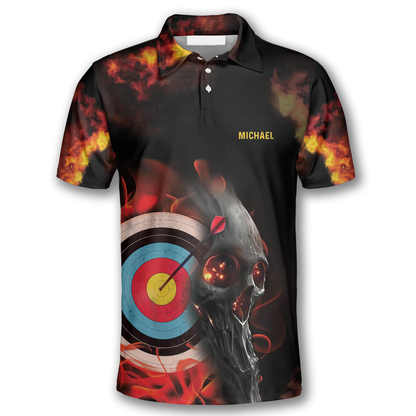 Frenzidea On Fire Red Skull Personalized Name 3D Shirt