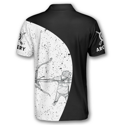 Frenzidea Archery Silhouettes Black White Version Personalized Name Shirt