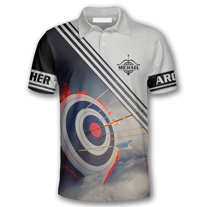 Frenzidea 3D All Over Print Archery Target On Fire Personalized Name Shirt