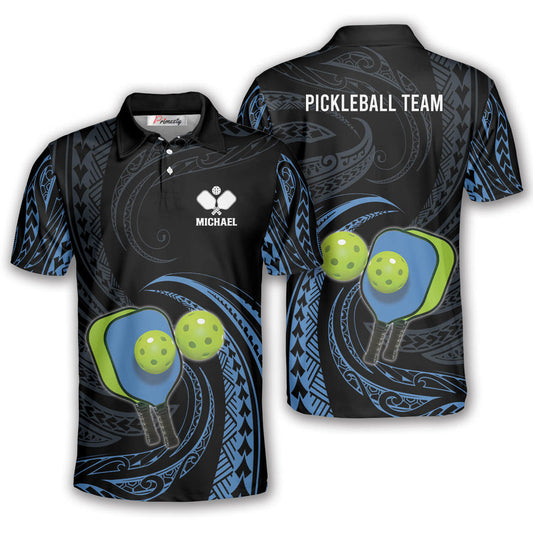 Frenzidea Personalized Name, Team Name Just Dink Blue Tribal Pickleball 3D Shirt