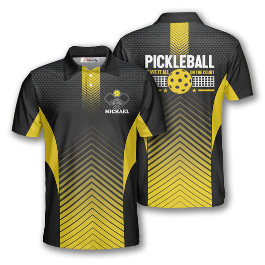 Frenzidea Personalized Name And Team Name Leave It All On The Court Pickleball 3D Polo Shirt