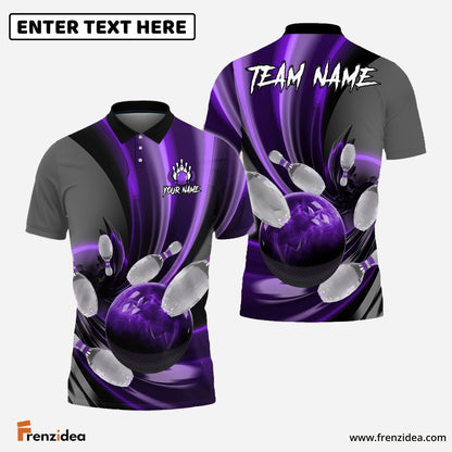 Frenzidea Bowling And Pins Glass Way Multicolor Customized Name 3D Shirt ( 4 Colors )