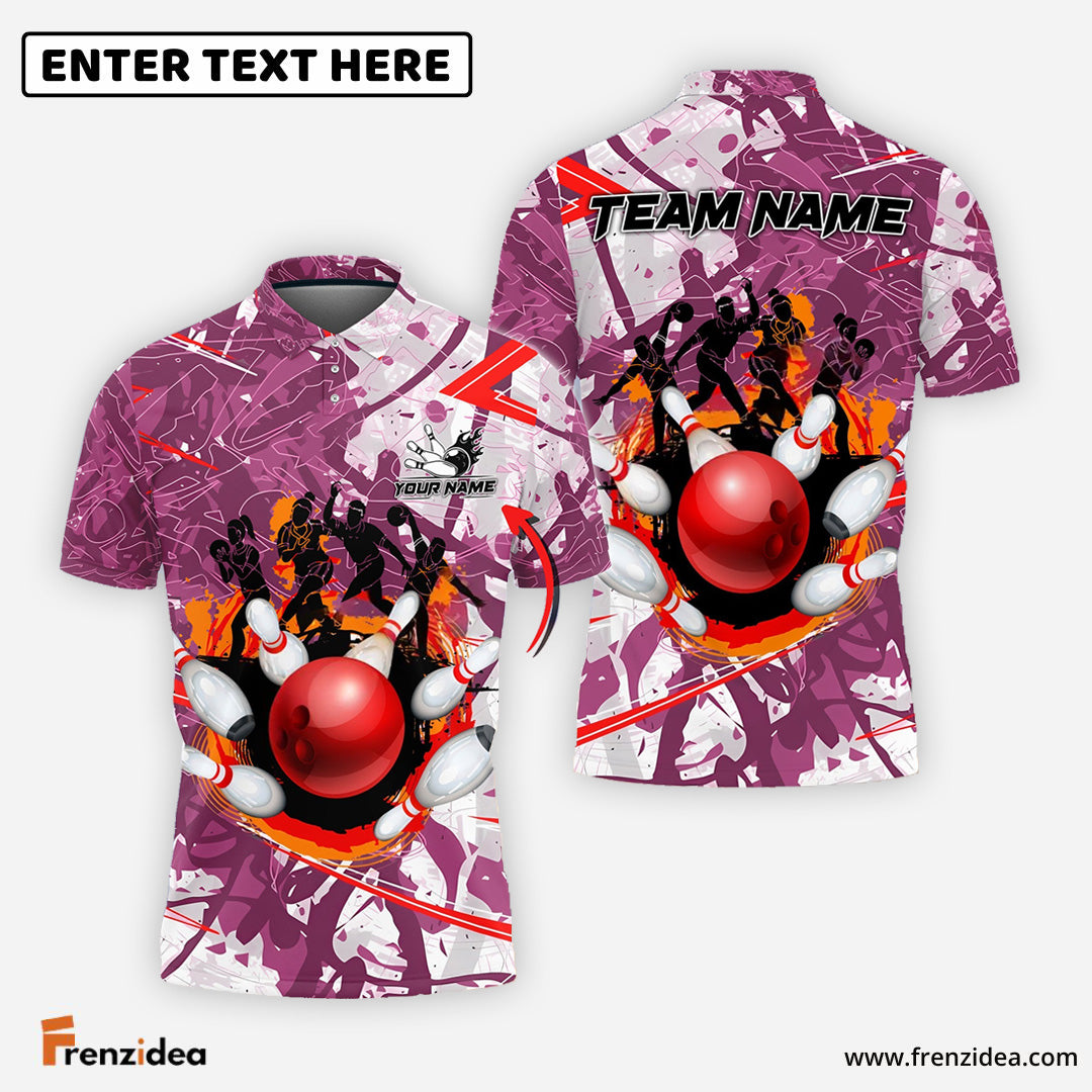 Frenzidea Bowling And Pins Around The World Customized Name 3D Shirt (4 Colors)