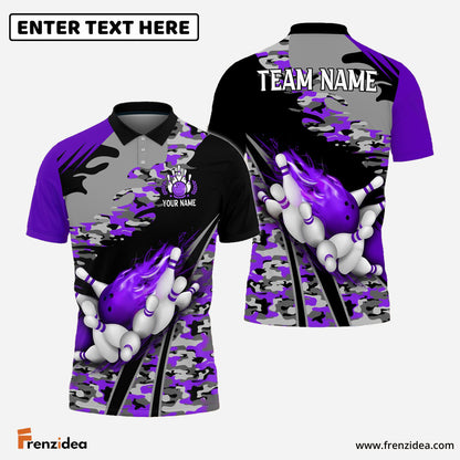Frenzidea Bowling And Pins Runway Customized Name 3D Shirt (4 Colors)