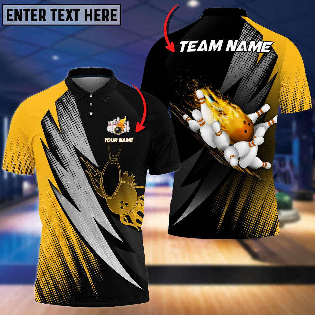 Frenzidea Personalized Name Thunder Dot Ball and Pins Multicolor 3D Shirt