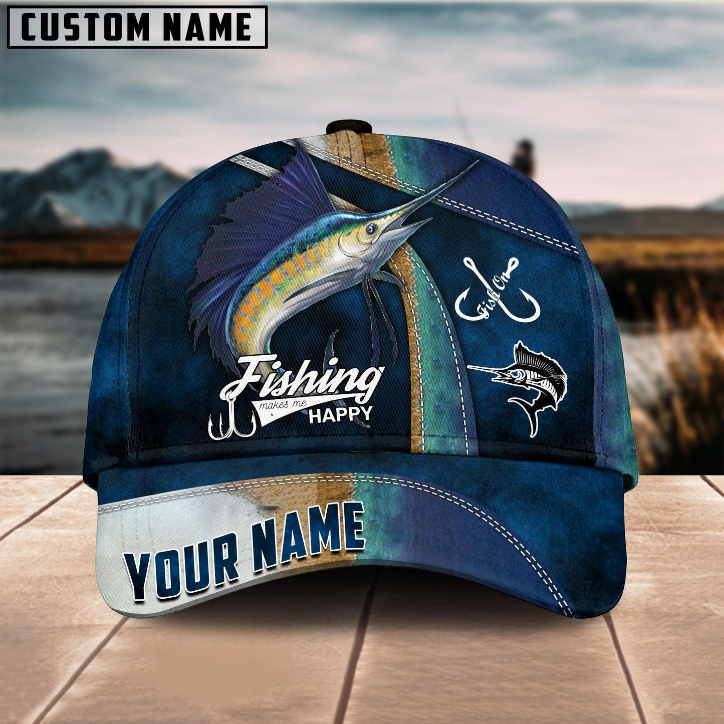 Frenzidea Personalized Marlin Fishing Classic Cap