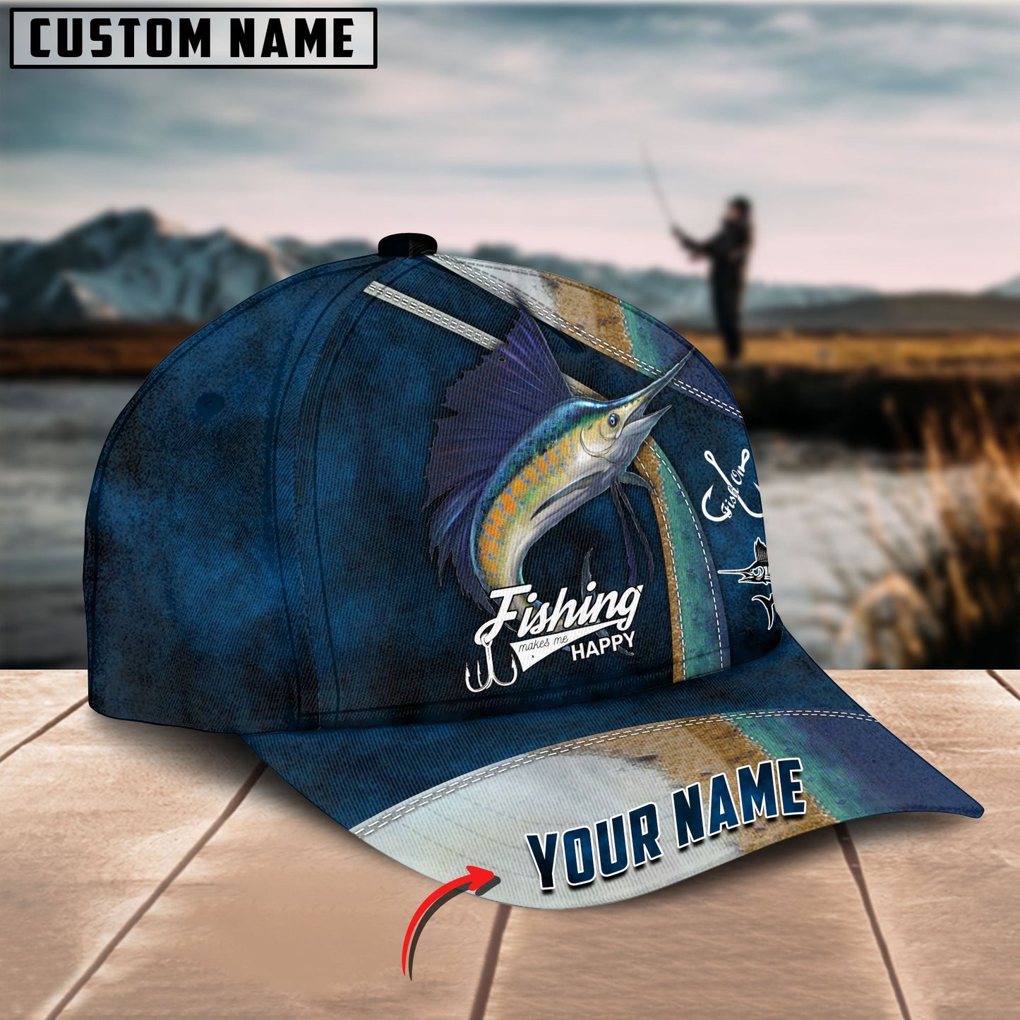 Frenzidea Personalized Marlin Fishing Classic Cap