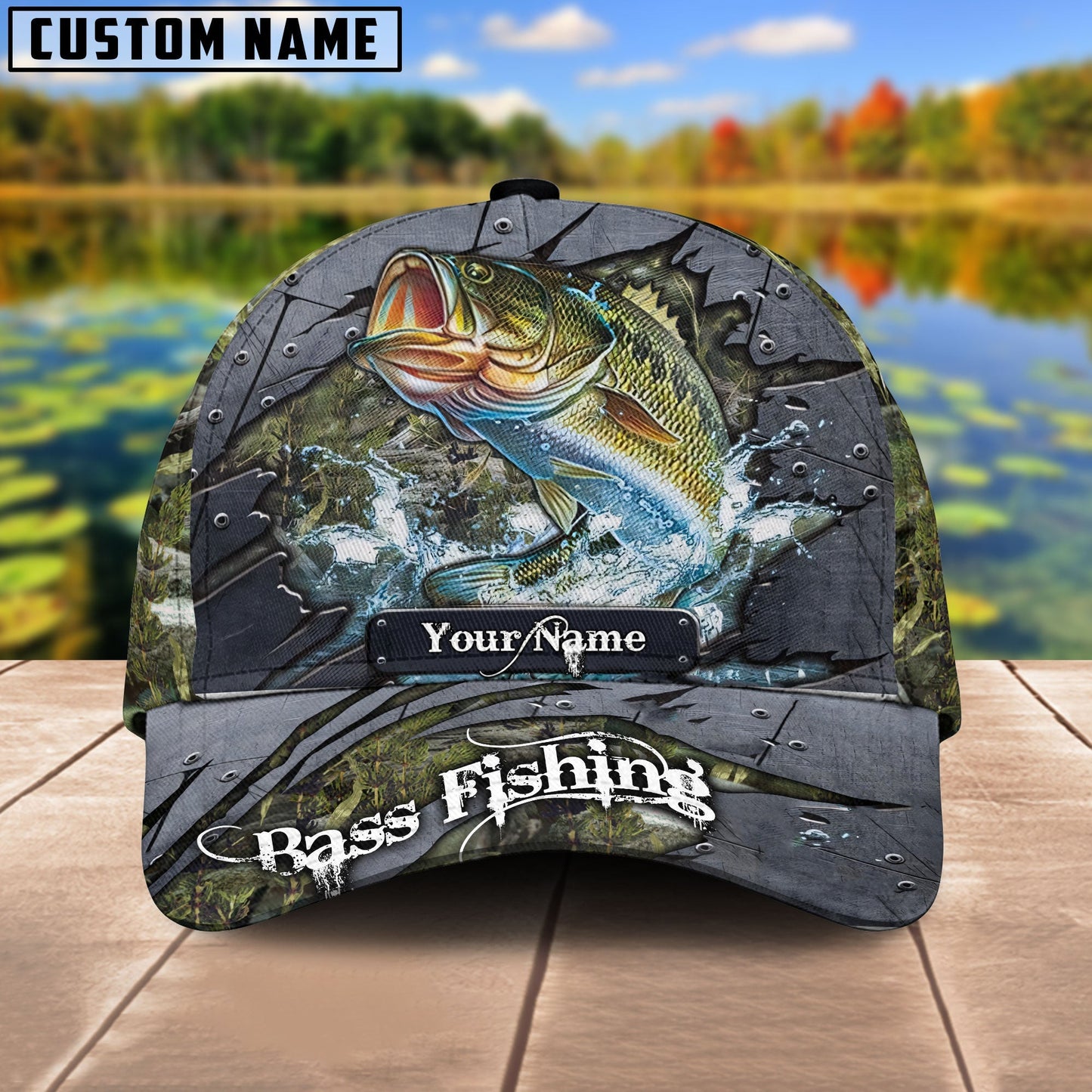 Frenzidea Personalized Fish Aholic Water Grass Cap