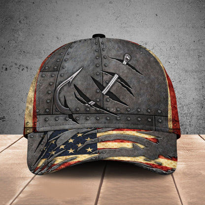 Frenzidea  Fishing hat United States Hook print Cap