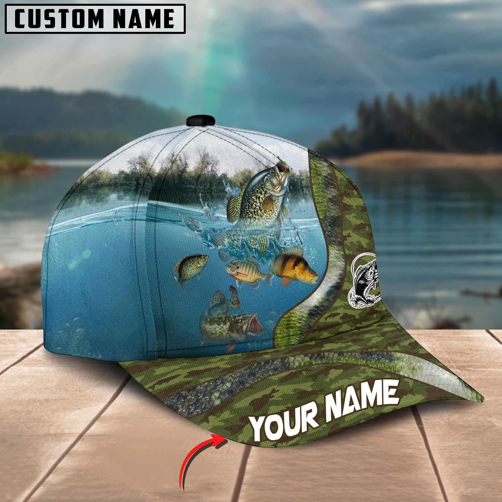 Frenzidea Personalized Panfish Cap Camo