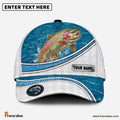 Frenzidea Custom Name Trout Fishing Blue Water Pattern 3D Classic Cap
