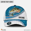 Frenzidea Custom Name Bass Fishing Blue Water Pattern 3D Classic Cap