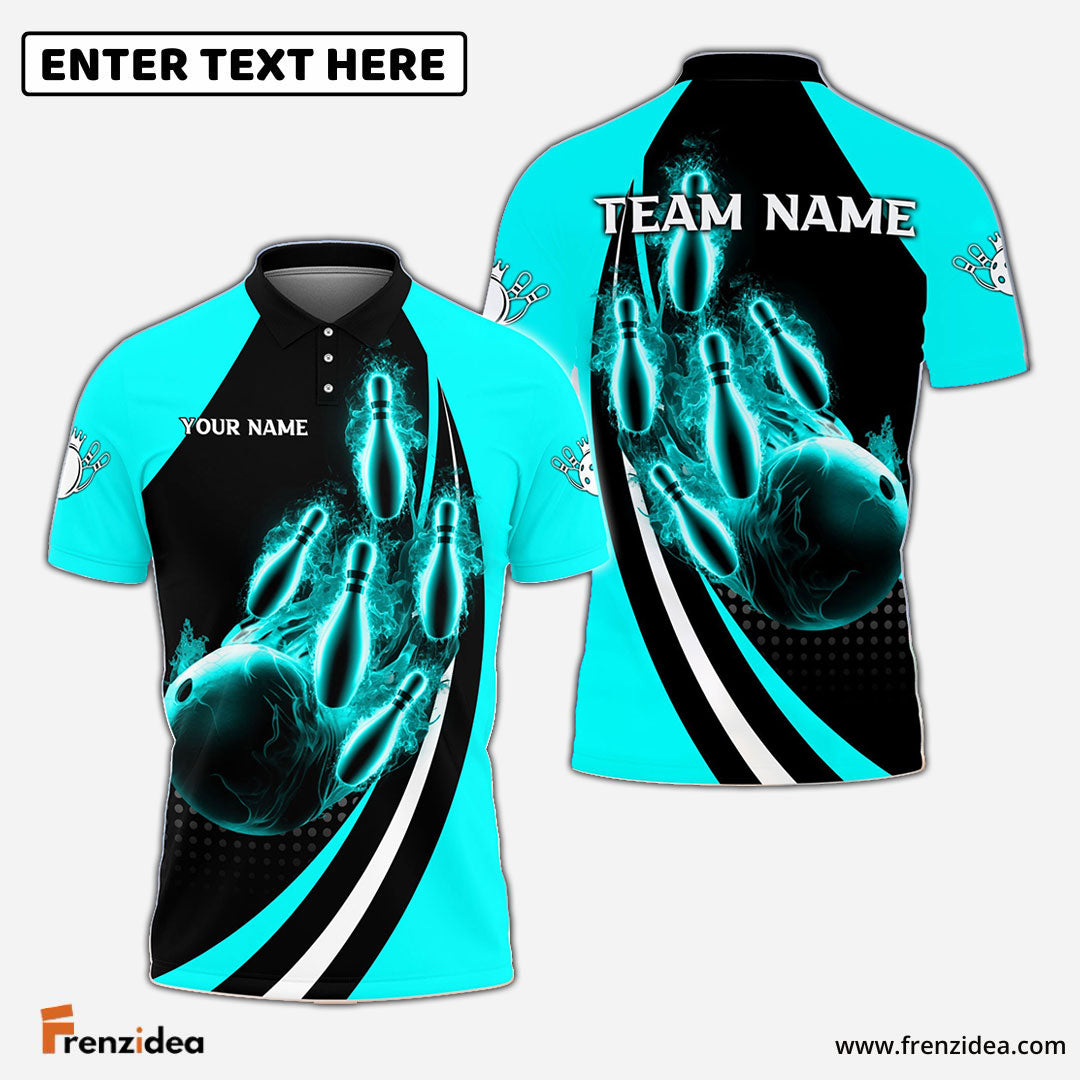 Frenzidea Bowling And Pins Fire Fly Personalized Name Team Name 3D Shirt