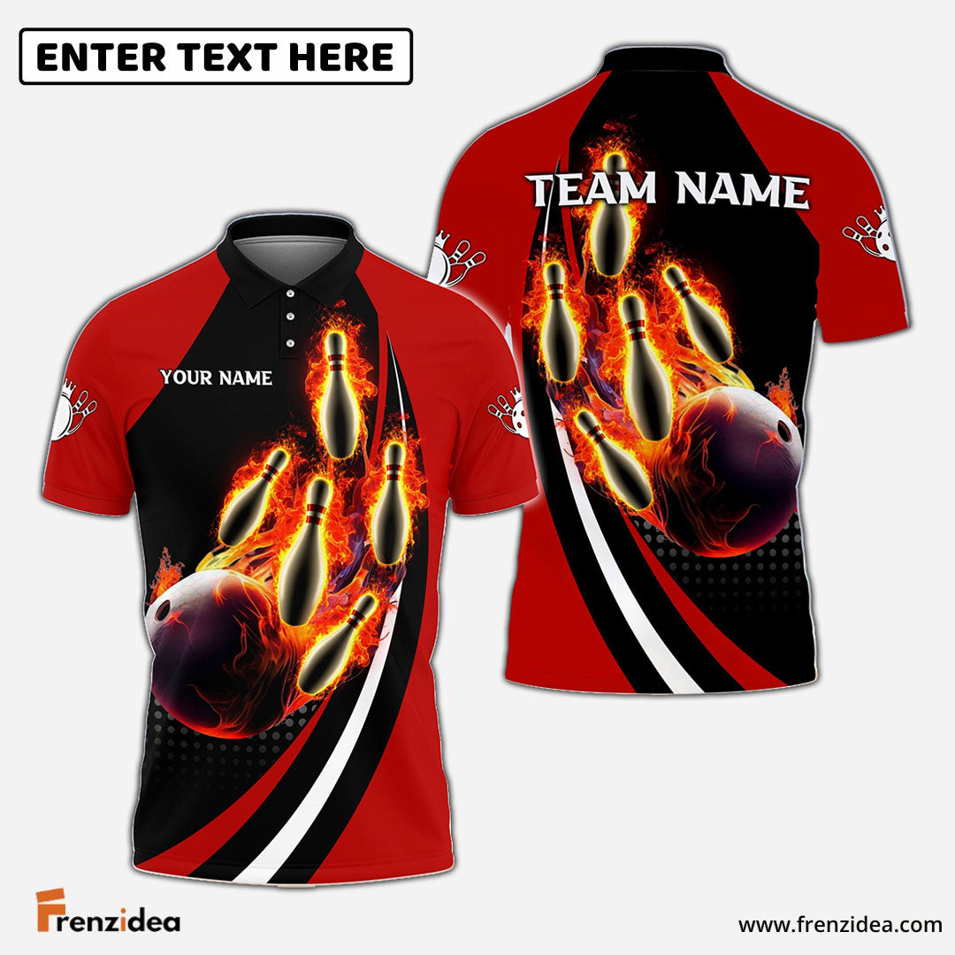 Frenzidea Bowling And Pins Fire Fly Personalized Name Team Name 3D Shirt