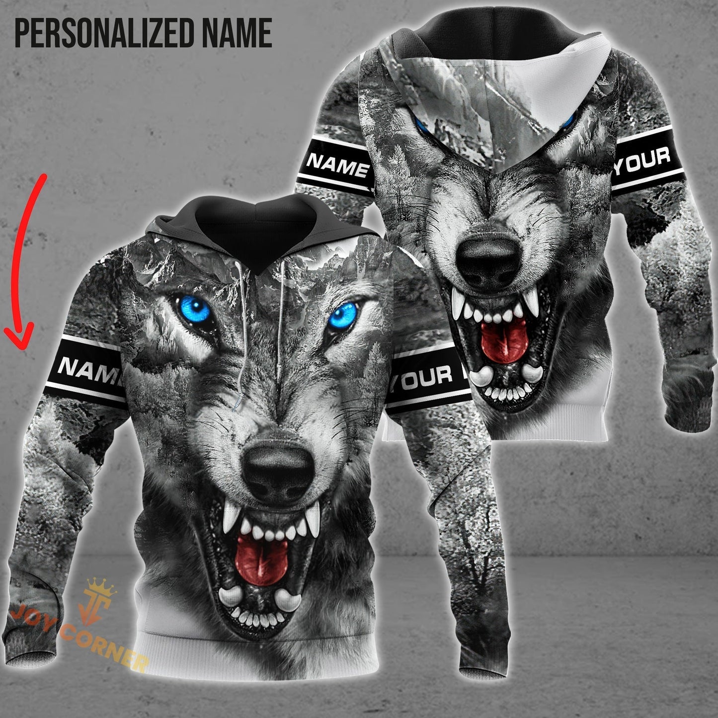 Frenzidea White Wolf Shirts Personalized 3D Design All Over Printed