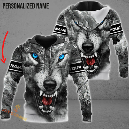 Frenzidea White Wolf Shirts Personalized 3D Design All Over Printed