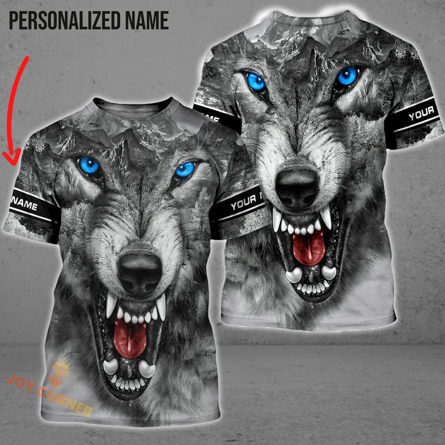 Frenzidea White Wolf Shirts Personalized 3D Design All Over Printed