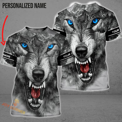 Frenzidea White Wolf Shirts Personalized 3D Design All Over Printed