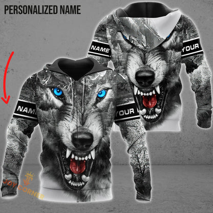 Frenzidea White Wolf Shirts Personalized 3D Design All Over Printed