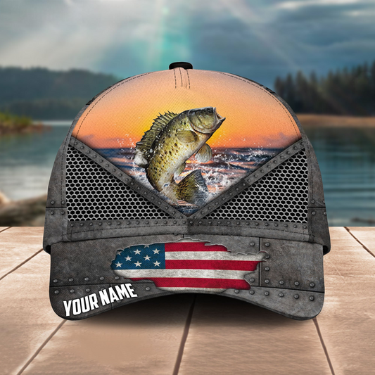 Frenzidea Crappie Fishing Sunset Personalized Cap