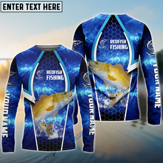 Frenzidea Redfish Fishing Blue Galaxy Custom Long Sleeves