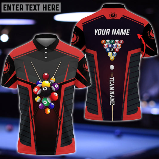 Frenzidea Billiard Red Personalized Name, Team Name 3D Shirt