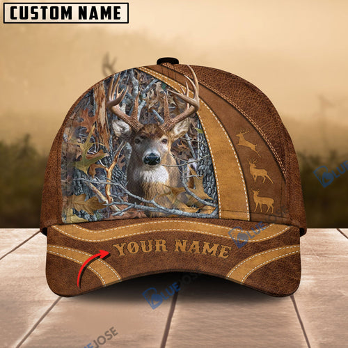 Frenzidea Deer Camo Leather Pattern Personalized Cap