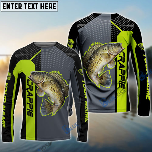 Frenzidea Personalized Crappie Fishing Green Line Sport Jersey Fishing Shirts