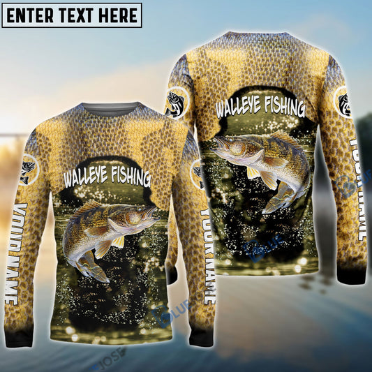 Frenzidea Walleye Fishing Skin Custom Long Sleeve Performance Fishing Long Sleeves