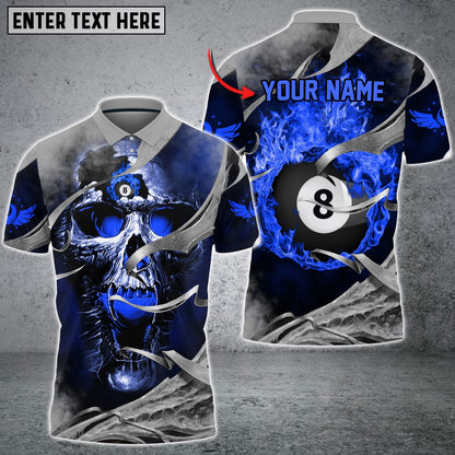 Frenzidea Billiard Skull Personalized Name Unisex Polo Shirt