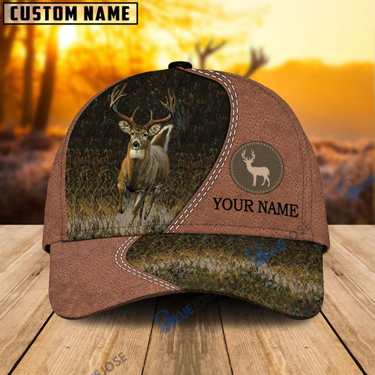 Frenzidea Deer Wild Leather Pattern Personalized Cap