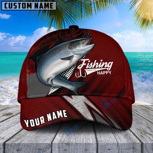 Frenzidea Personalized Premium Salmon Fish Red Cap