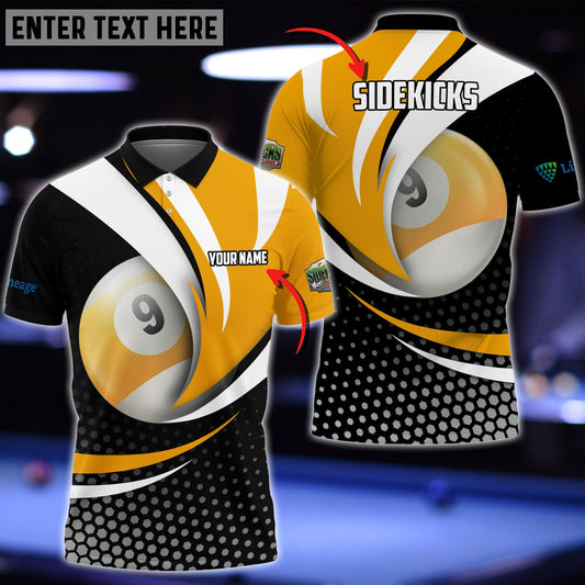 Frenzidea Personalized Name, Team Name Billiard Ball 9 Player Polo Shirt For Cristian Vazquez