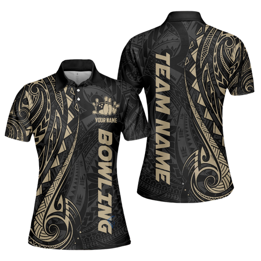 Frenzideas Bowling And Pins Maori Customized Name 3D Shirt for Women