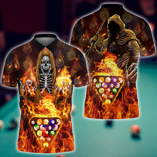 Frenzidea Billiard Ball Skull Player Polo Shirt