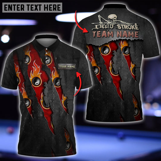 Frenzidea Personalized Billiard Ball Skull Player Polo Shirt