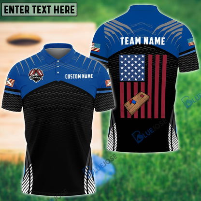 Frenzidea Cornhole Sport America Personalized Name, Team Name Shirt ( 4 Colors )