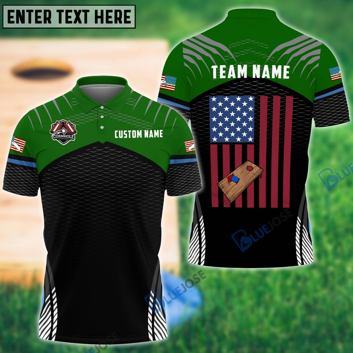Frenzidea Cornhole Sport America Personalized Name, Team Name Shirt ( 4 Colors )