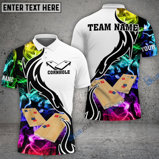 Frenzidea Cornhole Smoke Rainbow Personalized Name, Team Name Shirt