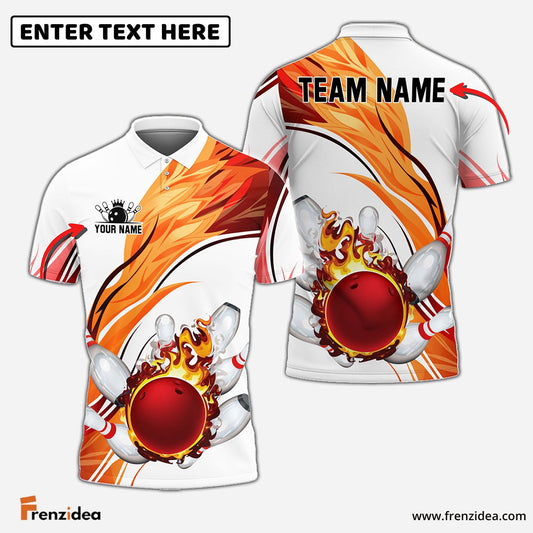 Frenzidea Bowling And Pins Eternal Flame Customized Name 3D Shirt (4 Colors)