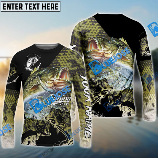 Frenzidea Bass Fishing Skin Pattern Performance Fishing Custom Name Long Sleeves
