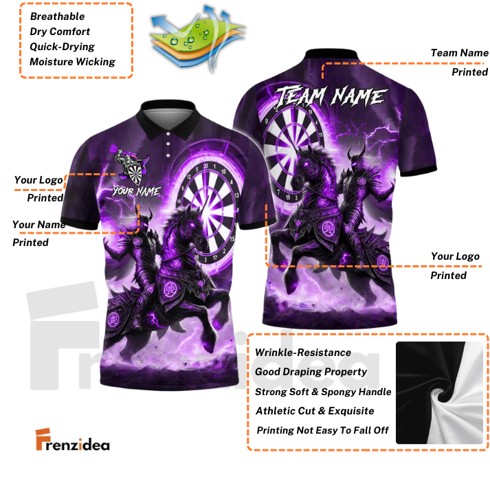 Frenzidea Darts Dark Knight Personalized Name, Team Name Shirt (4 Colors)