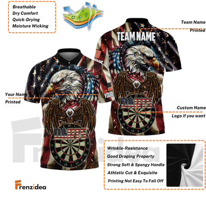 Frenzidea Darts American Eagles Pride Patriot Personalized Name Team Name 3d Shirt